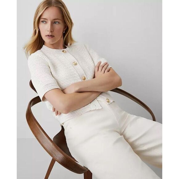 Ann Taylor Textured Sweater Jacket NEW - Picture 9 of 9